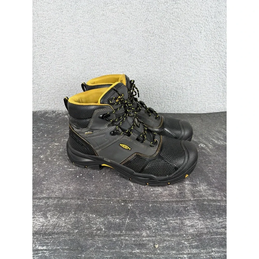 KEEN Utility Men's Logandale Mid Steel Toe WP Work Shoe Raven/Black Size 12 D